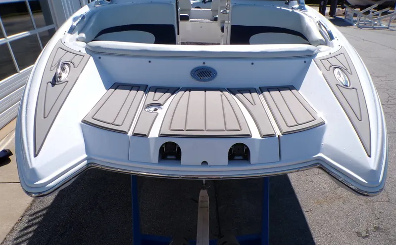 Slide: The Image of Rear view of a 2005 MasterCraft X-80 boat on a trailer. - 11