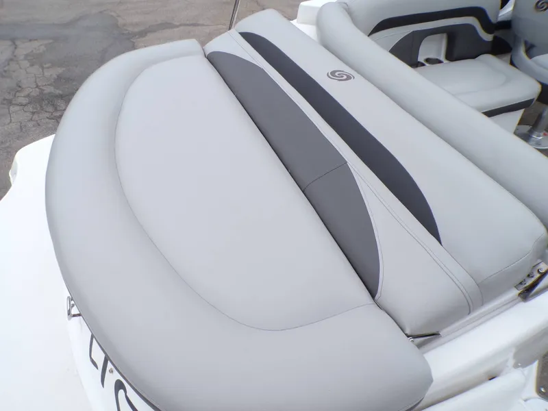 Slide: The Image of Rear seating of 2018 Hurricane 2400 SD boat, gray upholstery design. - 12