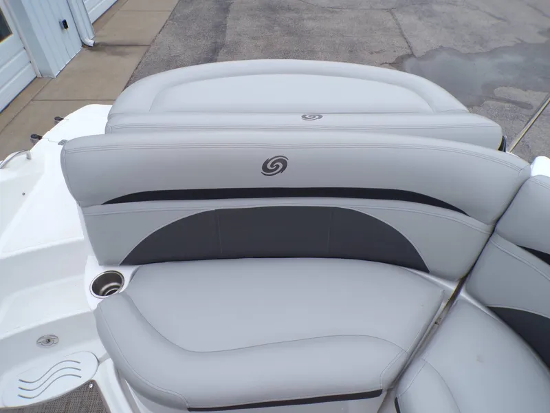 Slide: The Image of 2018 Hurricane 2400 SD boat seat with gray upholstery. - 20