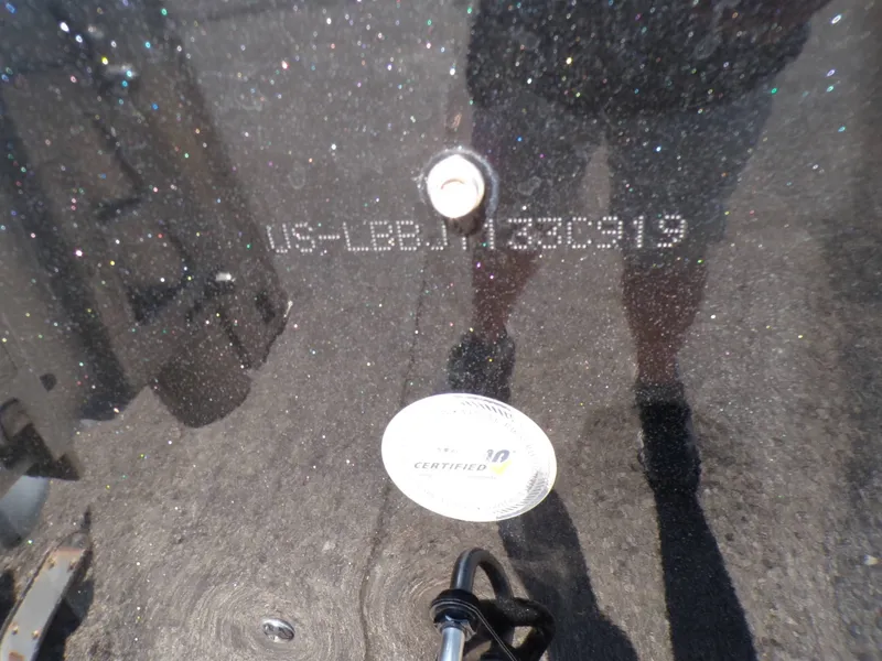 Slide: The Image of Close-up of serial number on a 2019 Lund 2075 Pro V Bass XS boat. - 27