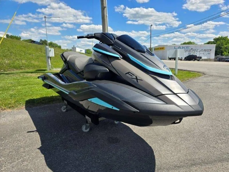 Slide: The Image of 2025 Yamaha Waverunner FX HO with Audio on parking lot. - 11