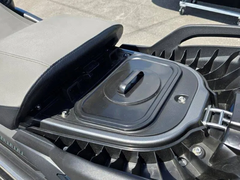 Slide: The Image of 2025 Yamaha Waverunner FX HO seat with storage compartment lid. - 28