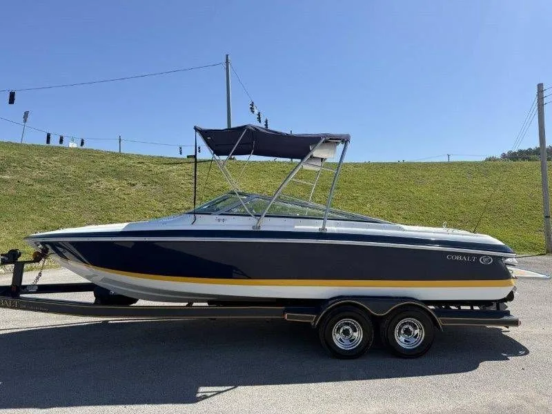 Slide: The Image of 2006 Cobalt 246 boat on trailer, side view. - 4