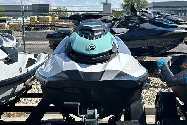Slide: The Image of 2026 Sea-Doo PWC GTI 130 WH IBR 26 STD on a trailer. - 20
