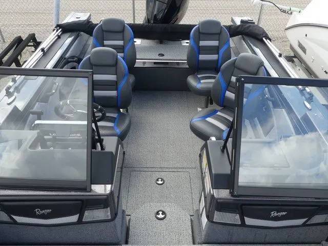 Slide: The Image of Interior of 2023 Ranger VX 1788 boat with four seats. - 13