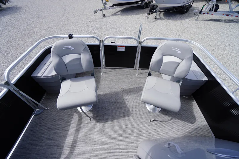 Slide: The Image of 2023 Bennington S 18 Fishing boat with two swivel seats on deck. - 36