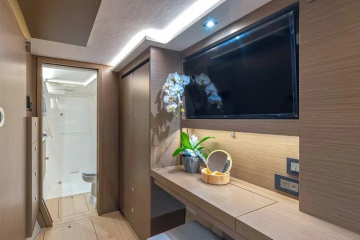 Slide: The Image of Manufacturer Provided Image: Luxurious interior of 2025 Leopard 40 Powercat with modern decor and sleek design. - 20