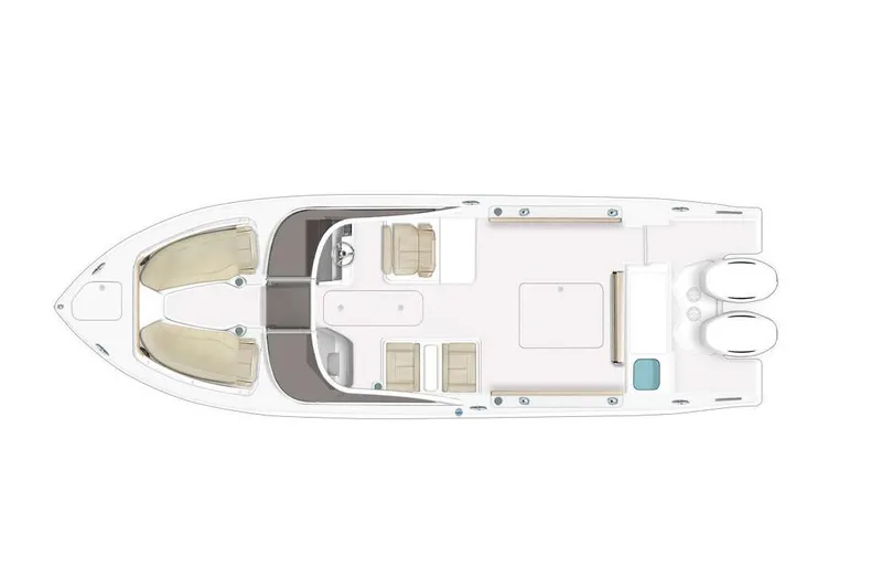 Slide: The Image of Manufacturer Provided Image: Top view of 2025 Pursuit DC 266 Dual Console boat layout. - 12