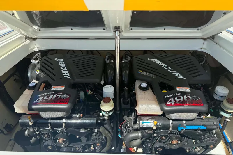 Slide: The Image of Twin MerCruiser 496 MAG engines in a 2007 Formula 353 FASTech boat. - 19