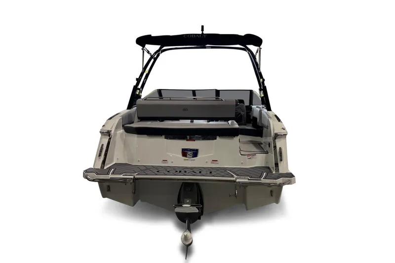 Slide: The Image of 2026 Cobalt R4 boat rear view with swim platform and seating. - 4