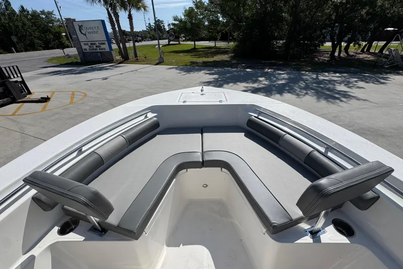 Slide: The Image of 2027 Sea Born LX21 Center Console boat with spacious seating and sleek design. - 16