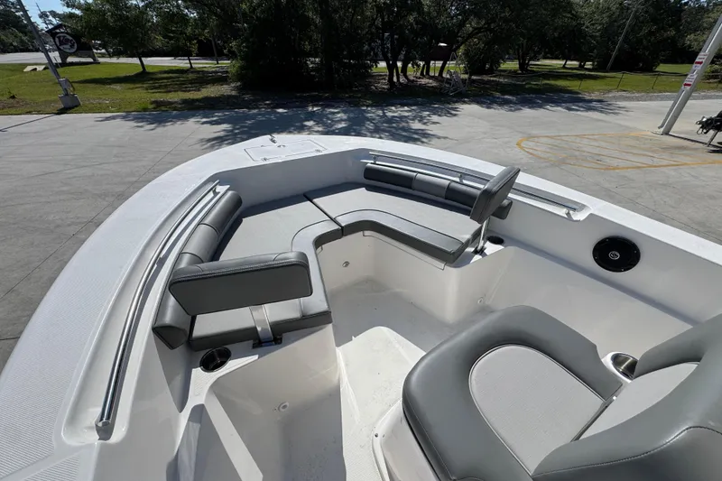 Slide: The Image of 2027 Sea Born LX21 Center Console boat with spacious seating and sleek design. - 17