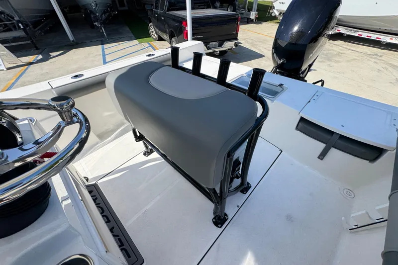 Slide: The Image of 2027 Sea Born LX21 Center Console boat interior with seating and steering wheel. - 23