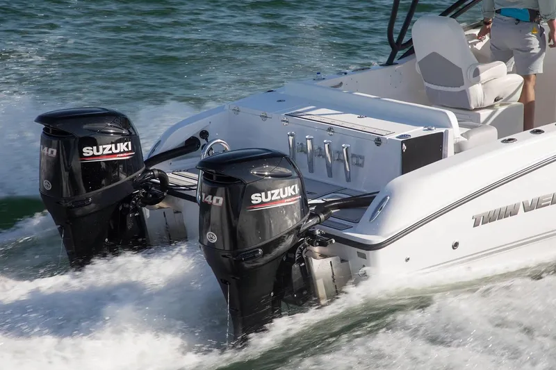 Slide: The Image of Manufacturer Provided Image: 2020 Twin Vee 240 DC GF boat with dual Suzuki 140 outboard motors. - 6