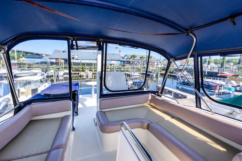 Slide: The Image of Interior view of 2009 Mainship 40 Expedition yacht at marina. - 22