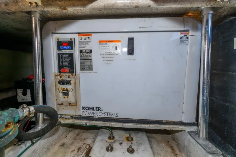 Slide: The Image of Kohler power system in 2009 Mainship 40 Expedition engine room. - 33