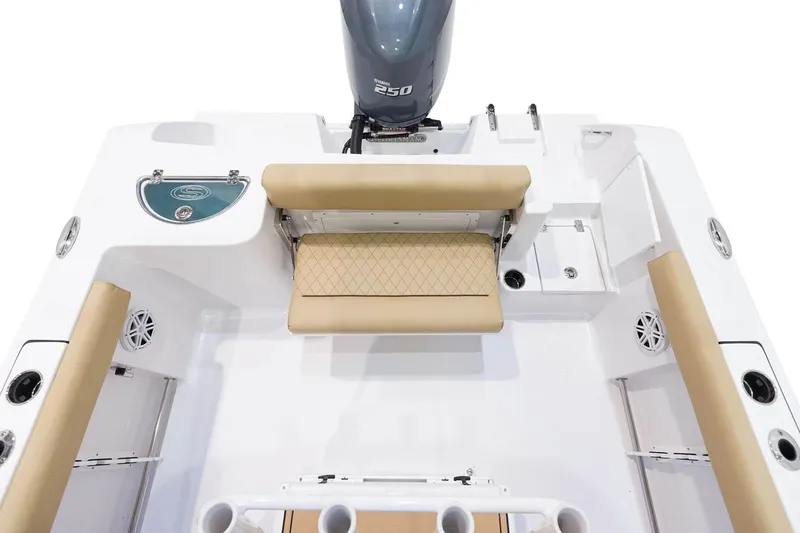 Slide: The Image of Manufacturer Provided Image: 2021 Sportsman Open 232 Center Console boat interior with seating and motor. - 15