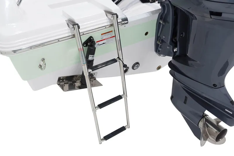 Slide: The Image of Manufacturer Provided Image: 2021 Sportsman Open 232 Center Console boat with ladder and outboard motor. - 5