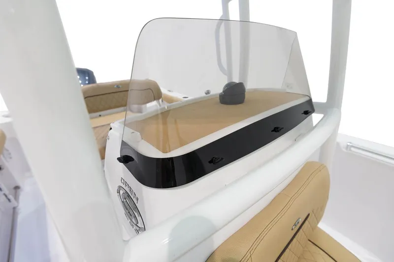 Slide: The Image of Manufacturer Provided Image: 2021 Sportsman Open 232 Center Console boat interior with windshield and seating. - 9