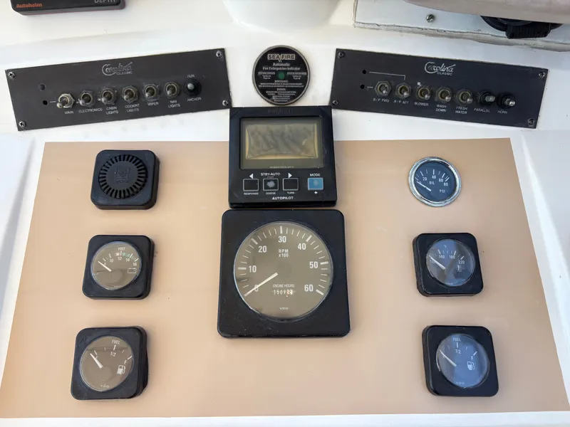 Slide: The Image of Dashboard of a 1996 Carolina Classic 25 Express boat. - 16