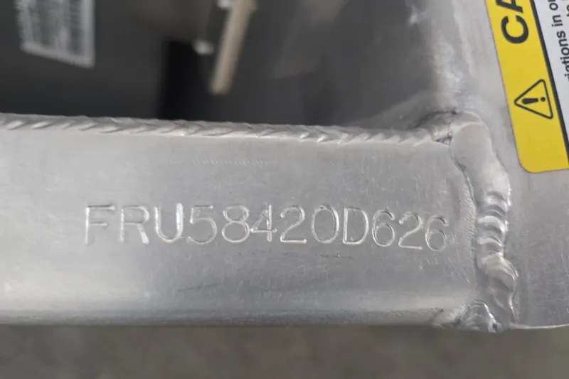 Slide: The Image of Serial number "FRU58420D626" on Dockside 22DQ275, year 2026, metal surface. - 12