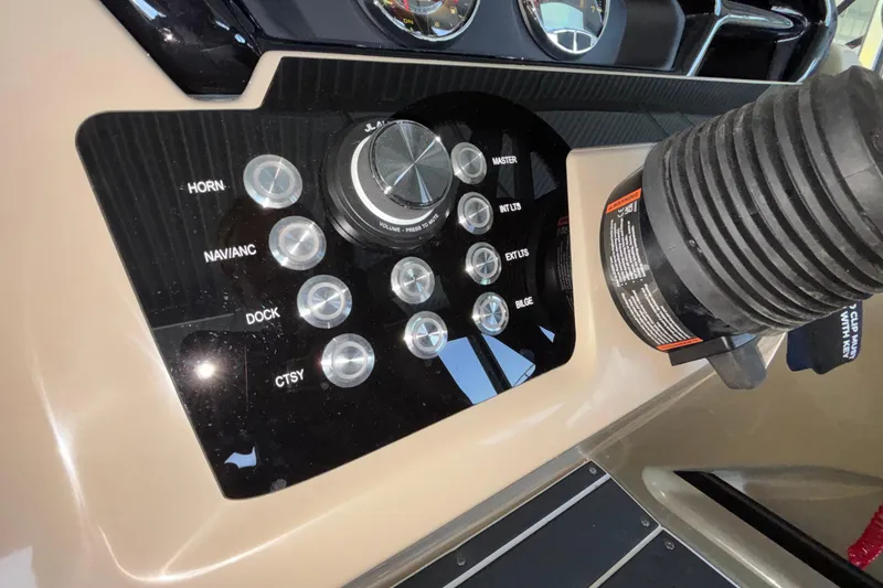 Slide: The Image of Control panel of Viaggio Z24U 2026 boat with labeled buttons and switches. - 17
