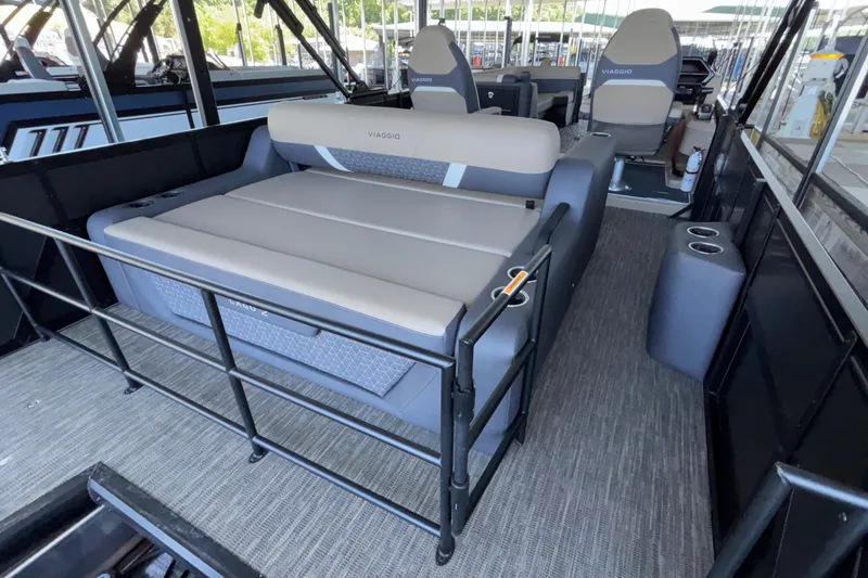 Slide: The Image of Interior of 2026 Viaggio Z24U boat with seating and cup holders. - 26