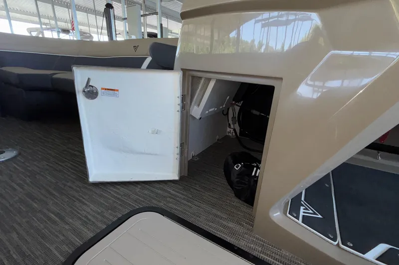 Slide: The Image of Open storage compartment on Viaggio Z24U boat, showcasing interior space and design, 2026 model. - 43