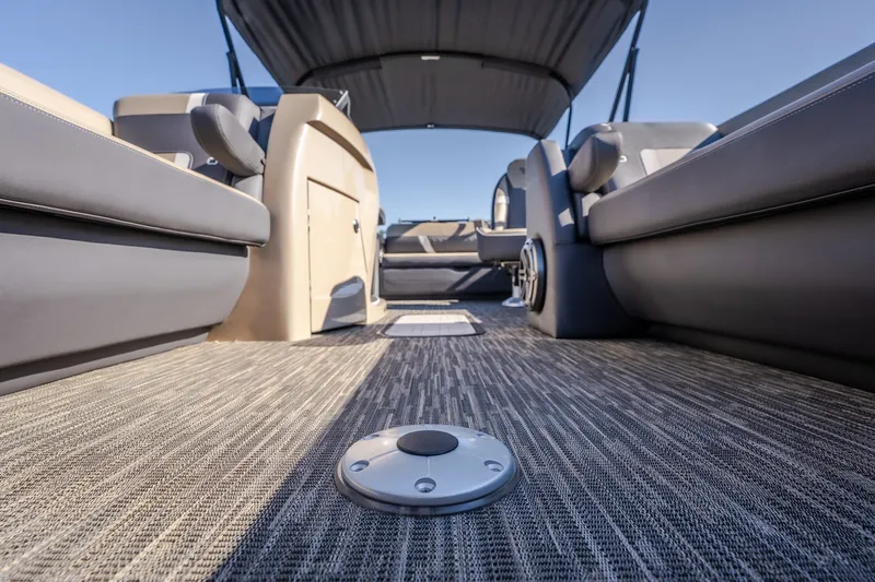 Slide: The Image of Interior view of 2026 Viaggio Z24S boat with modern seating and flooring. - 35