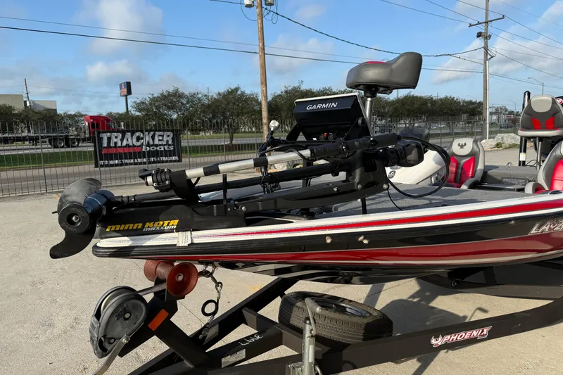 Slide: The Image of 2019 Phoenix 819 Pro boat with Minn Kota trolling motor and Garmin electronics on trailer. - 9