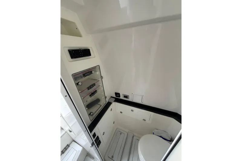 Slide: The Image of Interior of 2020 HCB 39 Speciale boat bathroom with modern fixtures. - 25