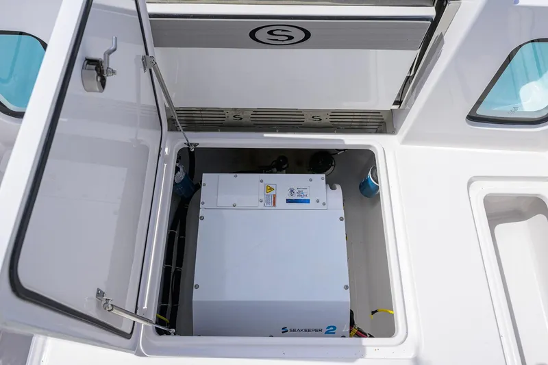 Slide: The Image of 2023 Sportsman Open 302 Center Console with Seakeeper 2 stabilization system. - 27