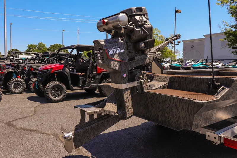Slide: The Image of 2026 Gator Tail 18/60 Extreme Series boat with powerful motor in outdoor showroom. - 15