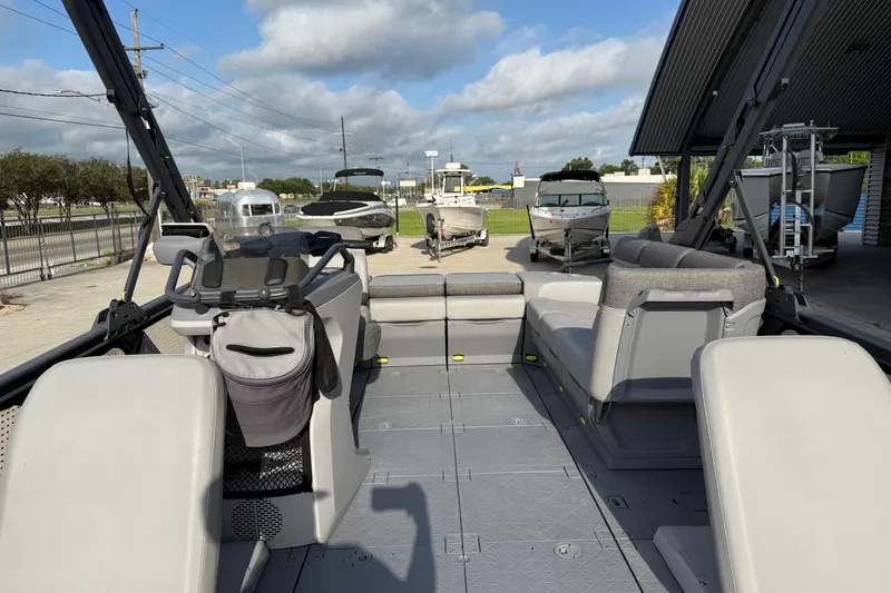Slide: The Image of 2023 Sea-Doo Switch Sport 18 interior with spacious seating and modern design. - 12