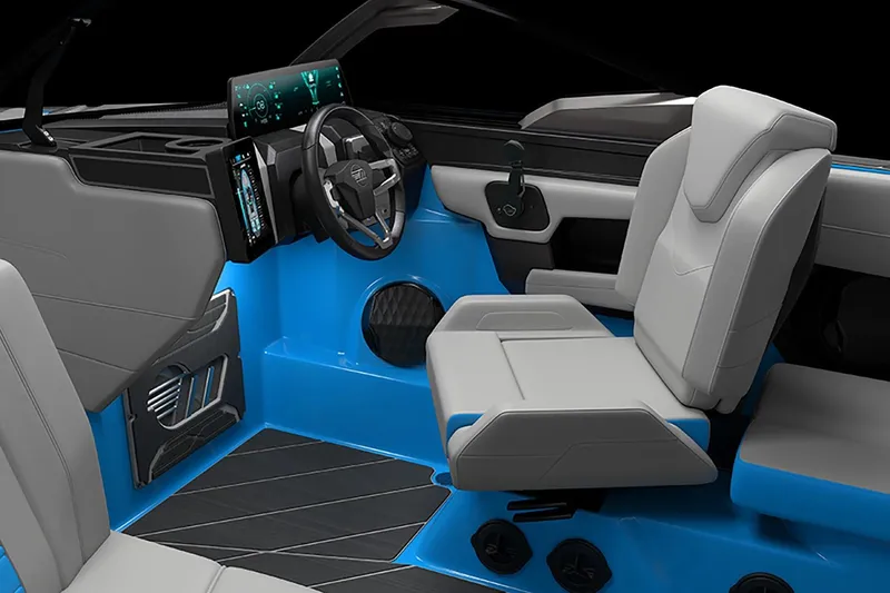 Slide: The Image of Manufacturer Provided Image: 2026 Malibu Wakesetter 23 LSV interior with modern dashboard and sleek seating design. - 5