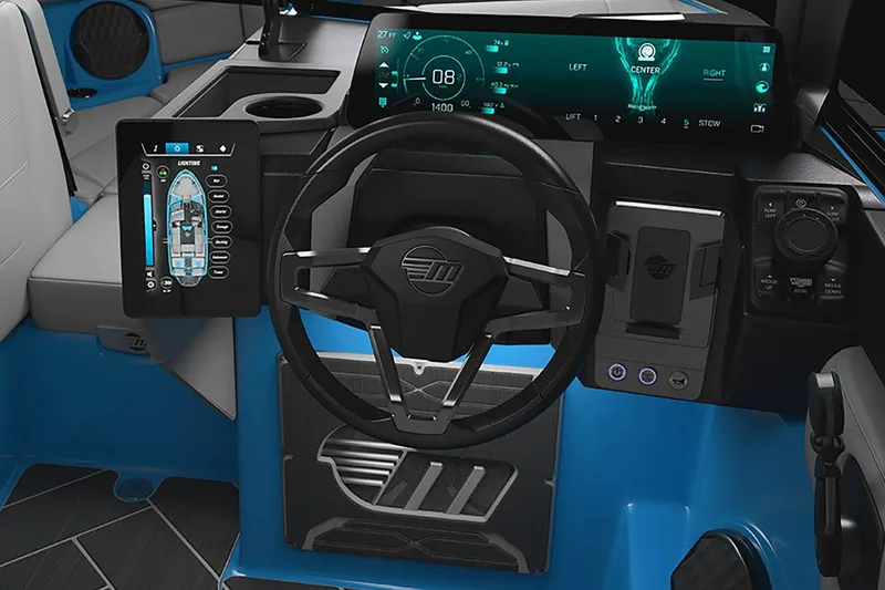 Slide: The Image of Manufacturer Provided Image: 2026 Malibu Wakesetter 23 LSV dashboard with advanced digital controls and steering wheel. - 6