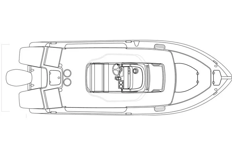 Slide: The Image of Manufacturer Provided Image: Top view schematic of a 2018 Everglades 230 Center Console boat. - 30