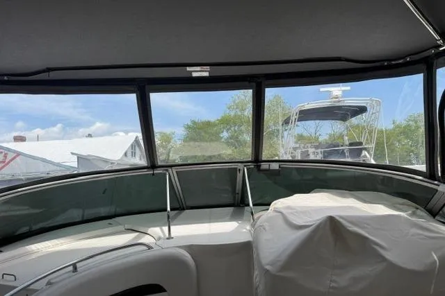 Slide: The Image of Interior view of 2002 Chaparral 350 Signature boat with covered seating area. - 8