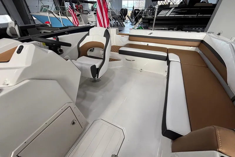 Slide: The Image of Interior of 2025 Starcraft SVX 191 OB with modern seating. - 10