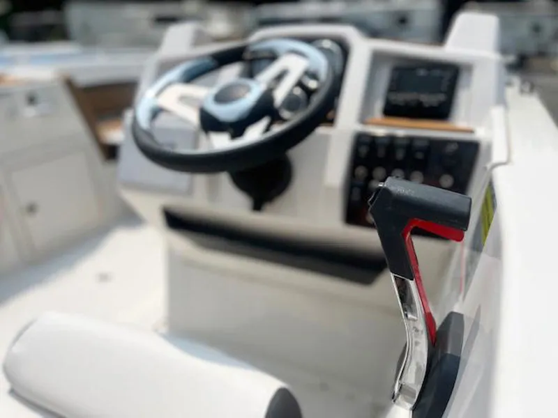 Slide: The Image of Steering console of Starcraft SVX 191 OB boat, year 2025. - 2