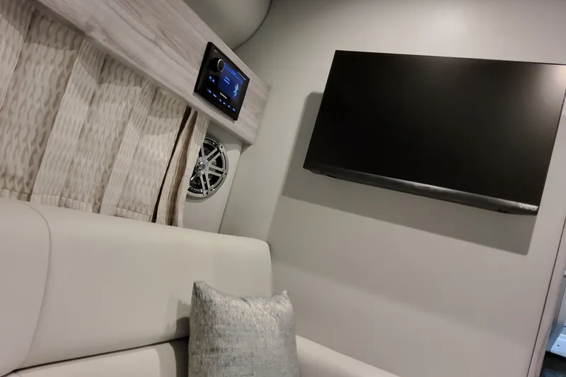 Slide: The Image of Interior of 2027 Formula 330 Crossover Bowrider OB with TV and audio system. - 81