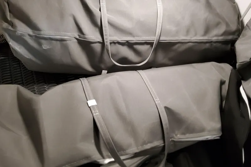 Slide: The Image of Gray storage bags on a Formula 330 Crossover Bowrider OB, 2027 model. - 91