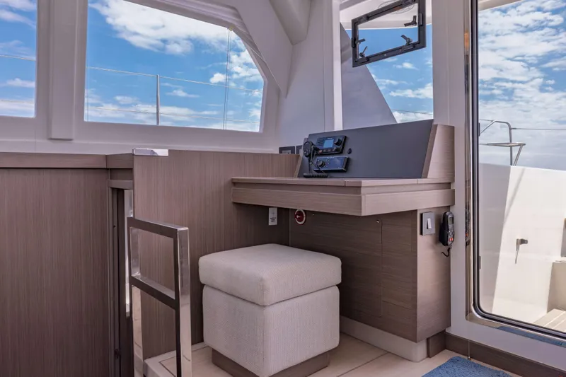 Slide: The Image of Modern interior of 2022 Leopard 42 yacht with navigation station and seating. - 41