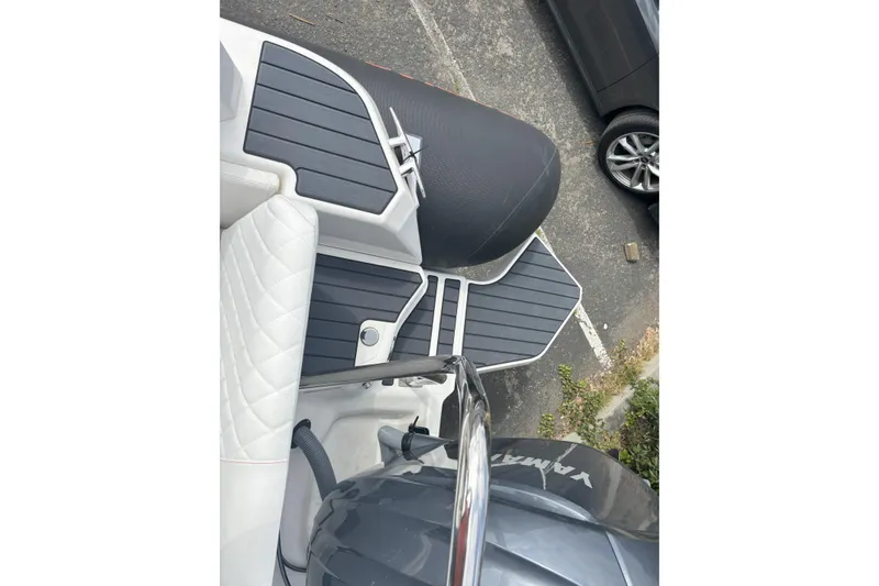 Slide: The Image of 2026 Zodiac Medline 7.5 GT boat with sleek deck design and Yamaha engine. - 15