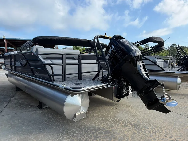 Slide: The Image of 2026 Bentley Pontoons Legacy 223 with Suzuki outboard motor. - 3