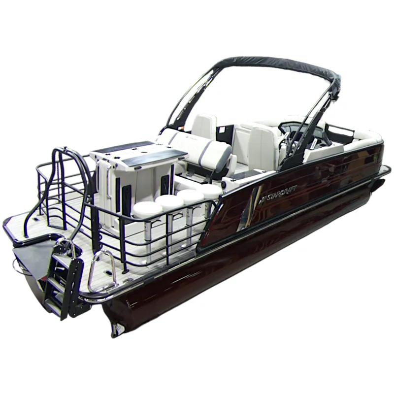 Slide: The Image of 2026 Starcraft RX25 DL DH Bar pontoon boat with luxurious design. - 4