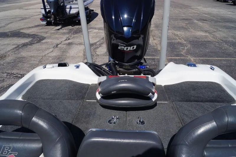 Slide: The Image of 2011 Bass Cat Pantera II boat with Yamaha 200 engine, rear seating view. - 15