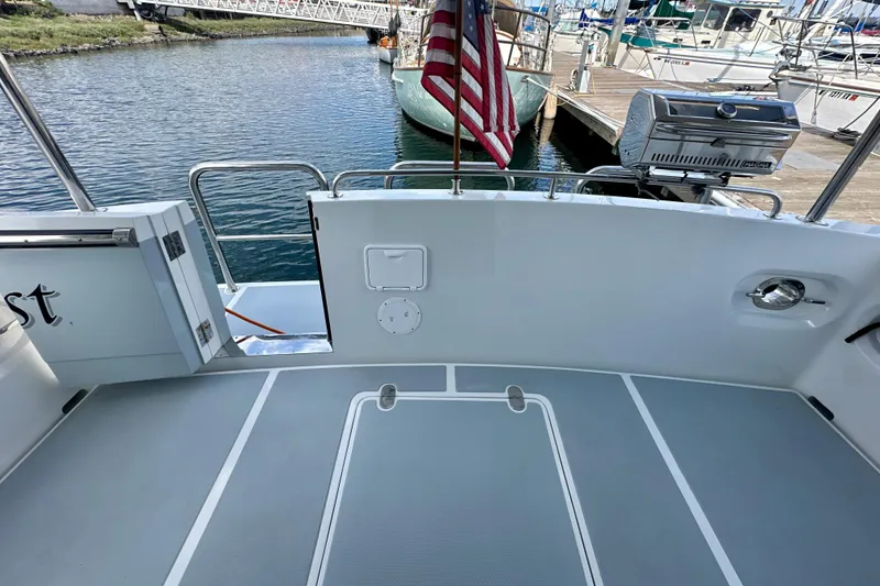 Slide: The Image of 2024 Helmsman 38E - Cockpit Transom door - 15