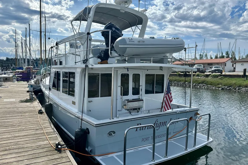Slide: The Image of 2024 Helmsman 38E - Stern, Swim Deck, Safety Staples - 17