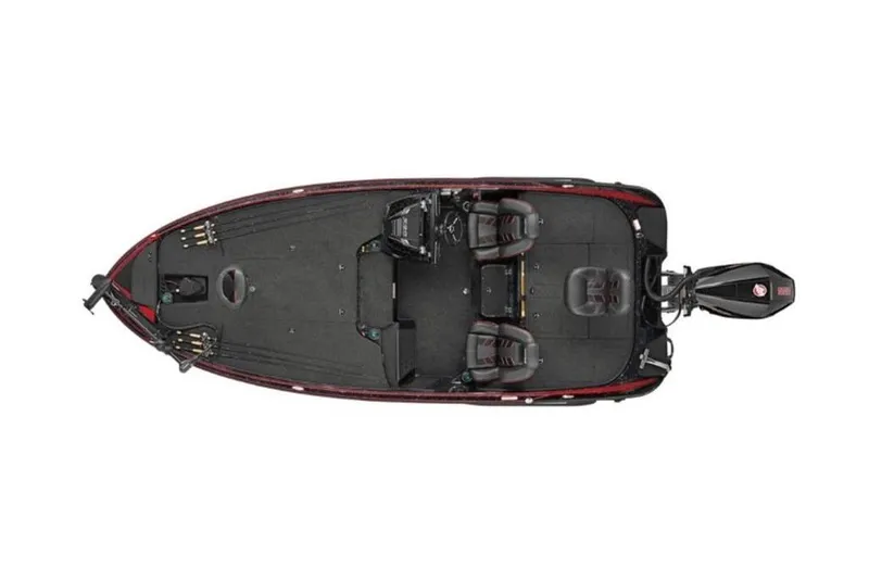 The Image of Top view of a 2020 Nitro Z20 fishing boat with seating and motor. - 1